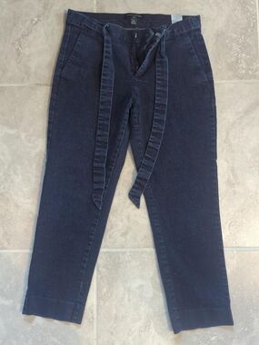 Banana Republic Navy Tie-Waist Cropped Jeans